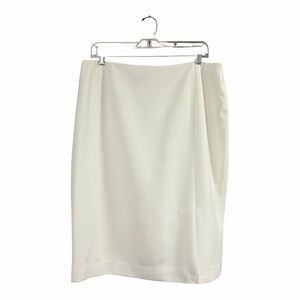 Tahari ASL Size 14 Elegant Off White Pencil Skirt - Sleek Office Staple